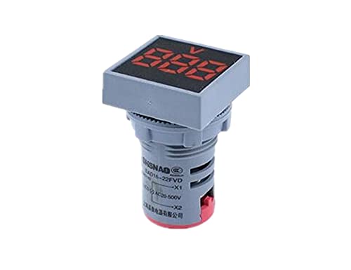 Anzoat 22mm мини дигитален волтметар квадрат AC 20-500V напон на напон на напон на напон на напон LED индикатор за ламба за сила