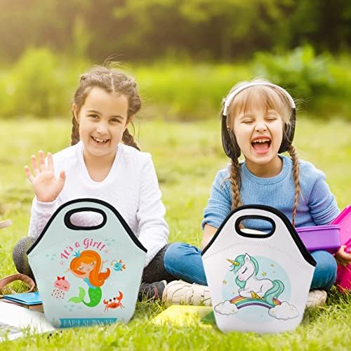 12 Еез Сублимација Празни Неопренови Торби ЗА Ручек САМОСТОЈНА Кутија За Ручек За Повеќекратна Употреба Детска Термоизолирана Торбичка