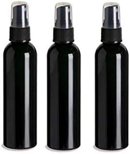 Природни фарми 4oz црни пластични шишиња со спреј -3 пакувања празни контејнери со шише со спреј - есенцијални масла - коса - ароматерапија