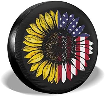 Msguide резервни гуми опфаќа сончогледово американско знаме Водоотпорно заштитени од сонцето што е докажано за сонце, универзално
