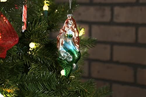 Божиќ на Северна Starвезда | Орнамент од зелена опашка сирена стакло | Други украси