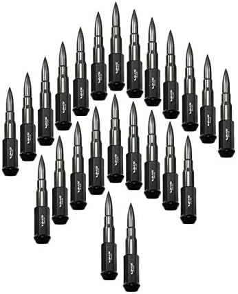 Вистински Spike 14x1.5 24PC 124mm ладни фалсификувани челични ореви со Gunmetal продолжени совети за куршуми CNC алуминиум компатибилен