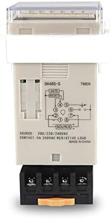 Дигитален LED програмабилен тајмер за релејм за тајмер DH48S-S 0,1S-99H приклучок за приклучок AC/DC 12V 24V 36V 110V 220V 380V Тајмер