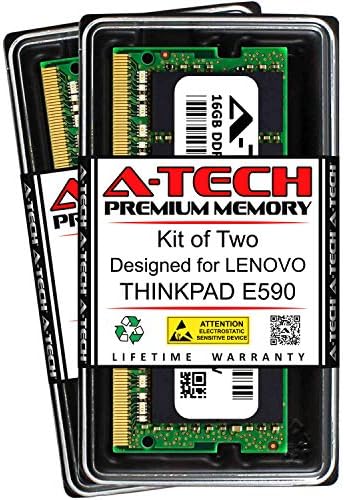 A-Tech 32 GB RAM меморија за Lenovo ThinkPad E590 | DDR4 2400MHz SODIMM PC4-19200 260-PIN Комплет за надградба на меморија за не-ECC