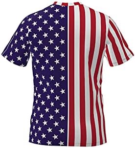 Машка поло маица и кратки ленти starsвезди печати плус тренинг со големина одговара на американско знаме за печатење летен спорт