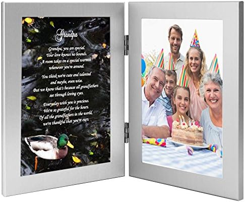 Подароци за поезија дедо подарок од внуци за неговиот роденден или ден на таткото, додадете 4x6 фотографија