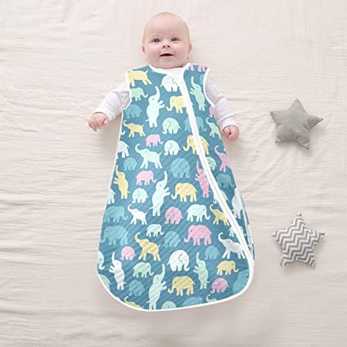 VVFELIXL вреќа за спиење за новородени бебиња - шарени слонови бебешки носење ќебе - торба за спиење на транзиција за новороденче - костум за