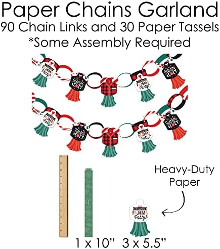 Голема точка на среќа Божиќни пижами - Декорации за банер и фото штанд - комплет за материјали за празници за забави - пакет дотеррифички