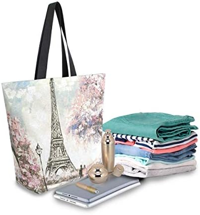 Алаза Франција Париз Ајфел кула платно торба торба со врвни рачки чанти големи количини чанти за еднократна употреба памучни торби за