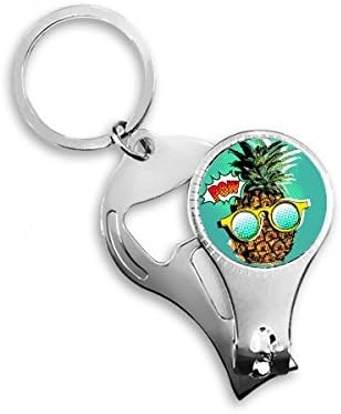 Американски стрип стил ананас овошје нокти прстен прстен клуч за шише шише со шише клипер