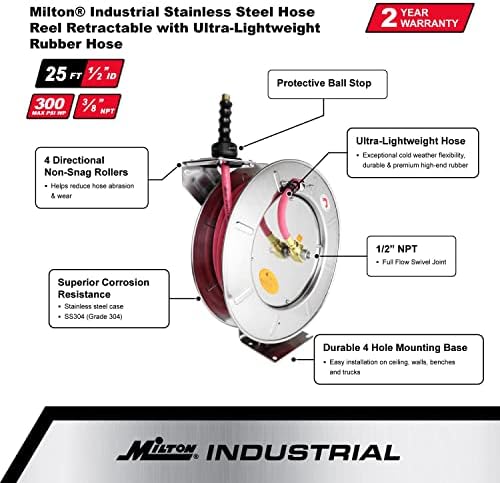 Милтон 2753-2538SS: Нерѓосувачки Челик Црево Ролна W/ 1/2 X 25' Ulr Црево
