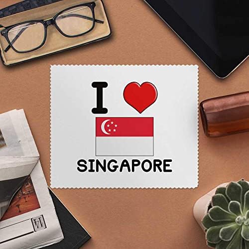 Azeeda 2 x 'Јас го сакам Сингапур' Микрофибер леќи/чаши за чистење на крпи за чистење