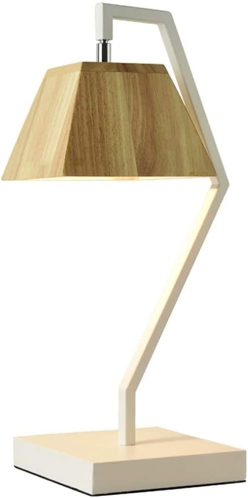 LED ламба за маса во кревет креативно цврсто дрво студија за читање маса светлина E27 нордиска бела метална железо спална соба