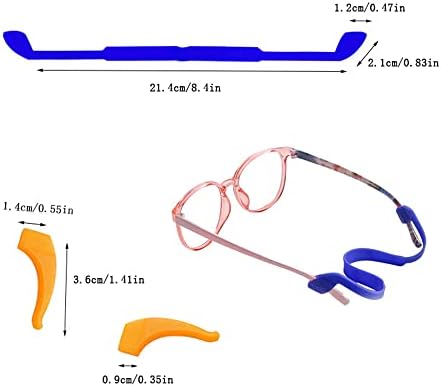 Yifarube 10 бои анти-лизгачки силиконски очила ленти со 6 пара куки за зафат на ушите, меки задржувачи на очила спортови анти-лизгачки