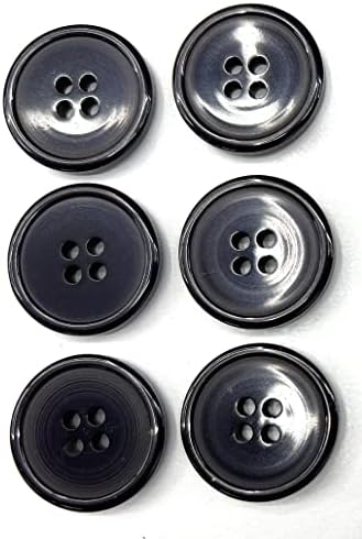 6 морнарици сини копче сет -толотирани 4 дупки - копчиња 7/8 '' ~ за палто, униформа, јакна, фустани