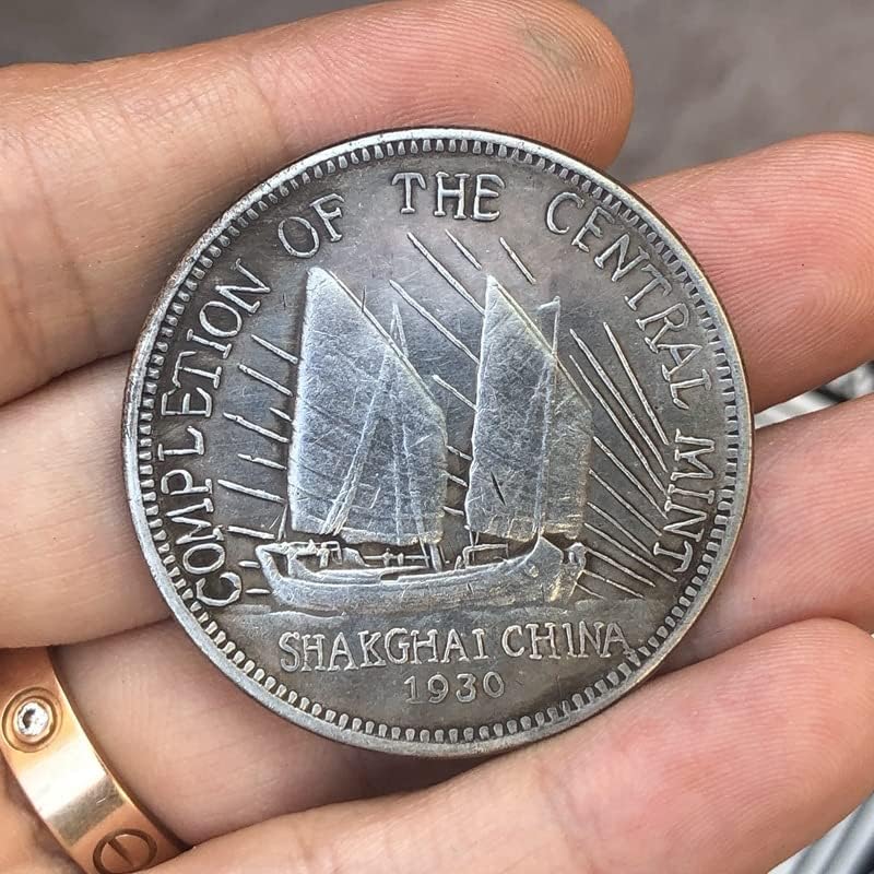 Антички Сребрен Долар Бел Бакар Сребрена Монета Деветнаесетта Година На Република Кина Пролет Завршување Комеморативен Медал Занаетчиска Колекција