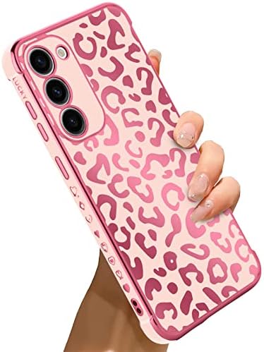 Bonoma За Samsung Galaxy S23 Плус 5g Случај Леопард Позлата Електроплат Луксузни Елегантен Случај Камера Заштитник Мека Tpu Шок Отпорен