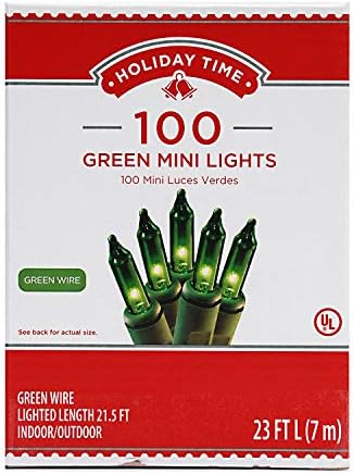 Време на одмор 100 зелени мини светла - зелена жица