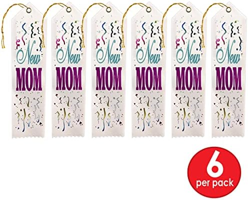 Beistle New Mom Ridbons, 2 на 8-инчи, 6-пакет