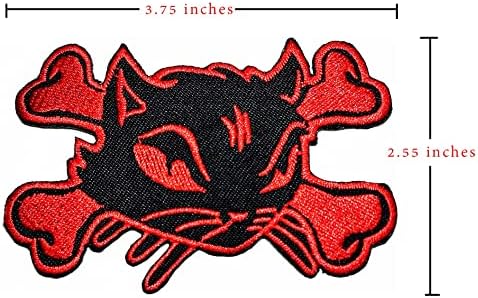 Канин црвена мачка Ноќта на вештерките череп глава смрт цртана налепница железо на закрпи шијат на закрпи занаетчиски вез лепенка