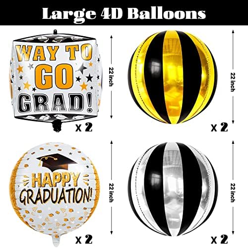 8 Парчиња Балони За Дипломирање 2023 Година, Големи Димензии 22во Диско 4Д Матура Со Топка Милар Балон, Класа од 2023 Година Честитки Балони