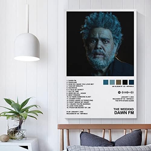 MeetJe Singer Weeknd - Dawn FM Canvas Posters Wallидна уметност Спална соба канцеларија Декор Подарок Dayosix Непрометно: 12x18inch