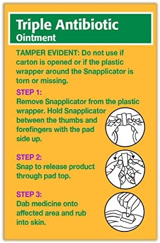 Таро Snapplicator Triple антибиотик маст 15 пакет 24-часовна, маст за прва помош за мали намалувања, стружења и изгореници | Апликатор