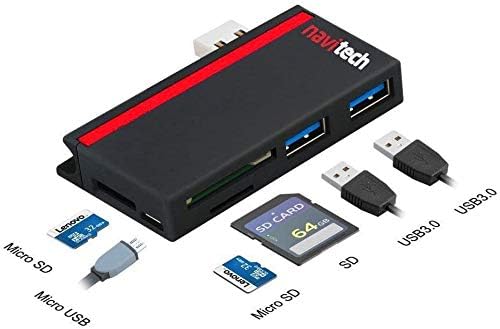 Навитех 2 во 1 ЛАПТОП/Таблет USB 3.0/2.0 Hub Адаптер/Микро USB Влез со Читач НА Sd/Micro SD Картички Компатибилен Со Lenovo V130 14 Инчи