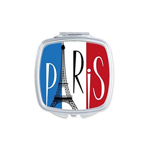 Национално знаме Франција Ајфелова кула Париз Мирор Преносен компактен џеб шминка двострано стакло