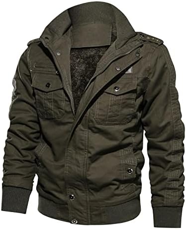 Мажи есен и зимска мода обична цврста боја со цврста боја, дебела патент џеб -палто јакна, вметната тексас јакна