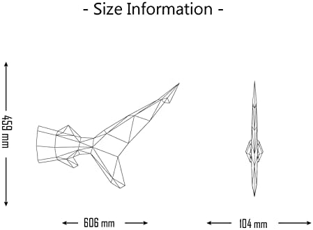 WLL-DP 3D риба опашка за моделирање на хартија трофеј геометриски модел на хартија DIY wallид декорација креативни хартиени занаети