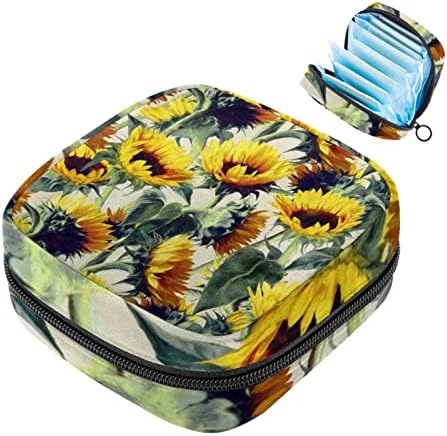 Период торба, санитарна торба за складирање на салфетка, држач за подлога за период, торбичка за шминка, цвет