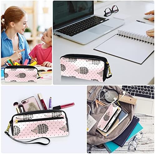 Еже шема на еж розов молив кутија кутија за пенкала тинејџери за канцелариски држач за чанти сочинуваат торбичка за торбичка