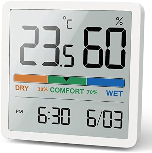 BKDFD LCD дигитален часовник Мерач на влажност Мерач Внатрешен термометар Хигрометар домашна канцеларија Десктоп Табела Температура и