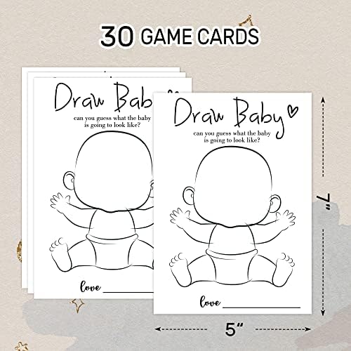 Нацртајте Игра За Туширање За Бебиња, Материјали За Активности За Забави За Откривање Пол, Вклучени 30 Картички За Игри-Можете Ли Да Погодите