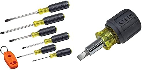 Klein Tools 85146 Shickpriver Поставен со магнетизатор/демагнетизатор, 6-парчиња и Klein Tools 32561 Мулти-битен шрафцигер/возач