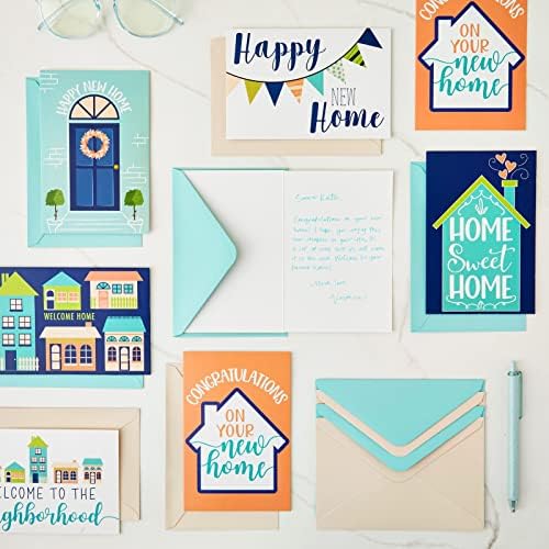 Хартија junkie 48 пакет картички за домаќинство со коверти за нов дом, 6 дизајни