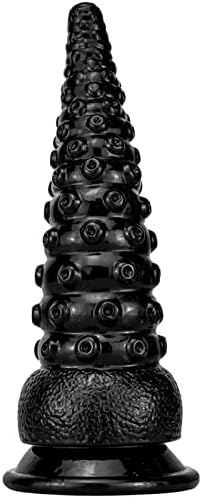 Црна пипала дилдо реална женска играчка дилдо, флексибилен приклучок за октопод дилдо задникот за парови, гума за вшмукување чаша