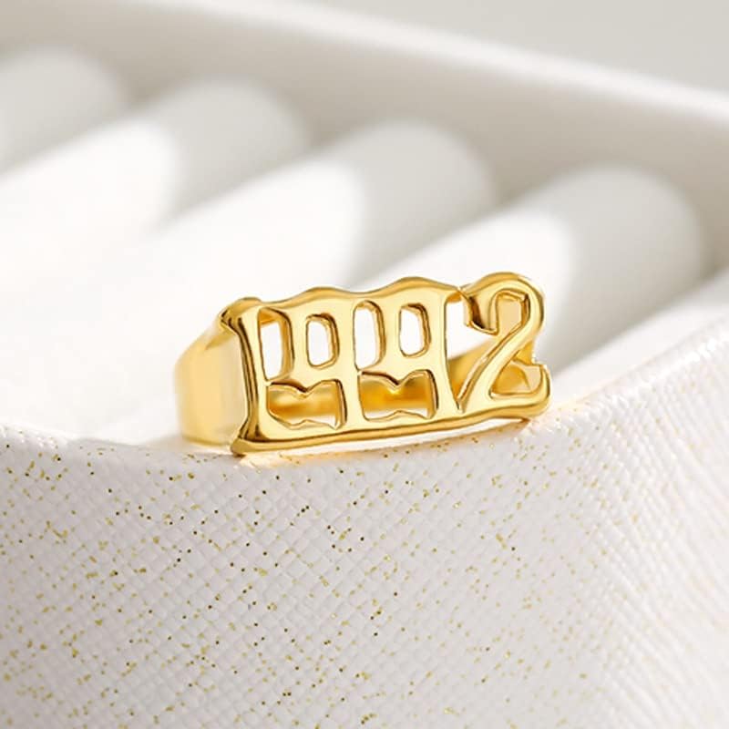 Ојлма моден број ringsвони обичајни броеви прстени 1995 1996 1997 година накит прстен за приврзоци златни прстени Сливер Анило - 1997 година