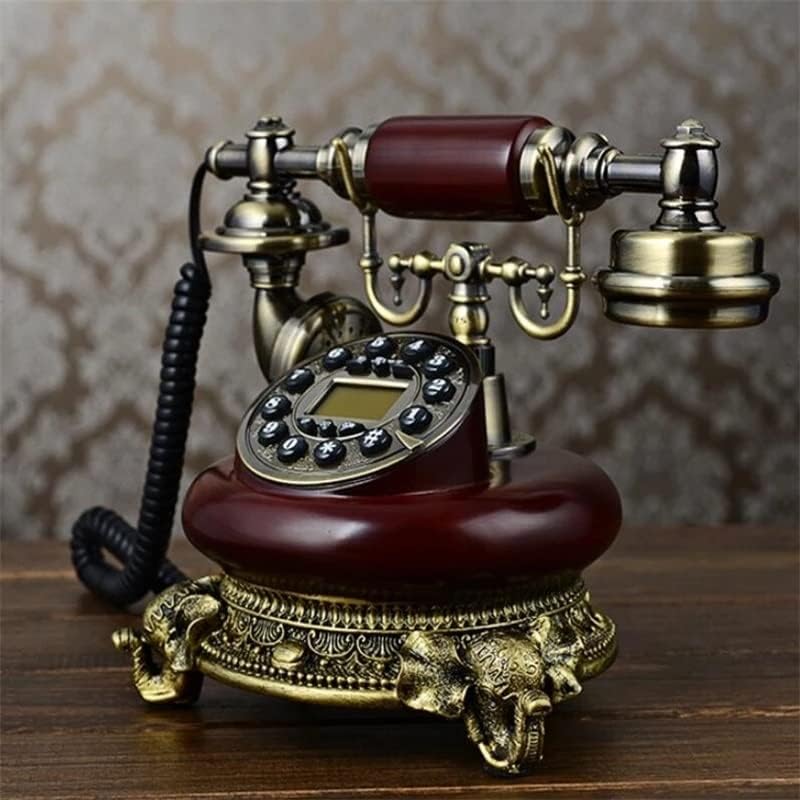Mmllzel Antique Fixed Telephone Home Caller ID фиксна телефонска смола и имитација на метални телефони без копче за копче за бирање