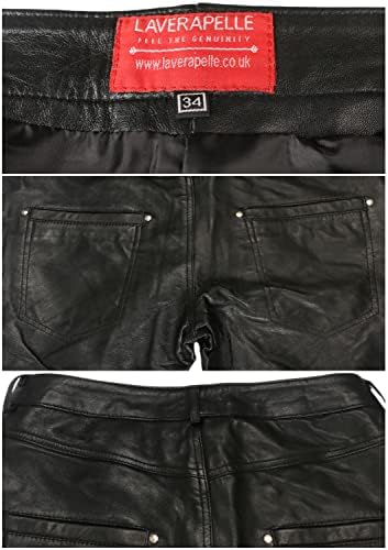 Лаверапел Машки Вистински Кожен Панталон Од Јагнешка Кожа-1804001