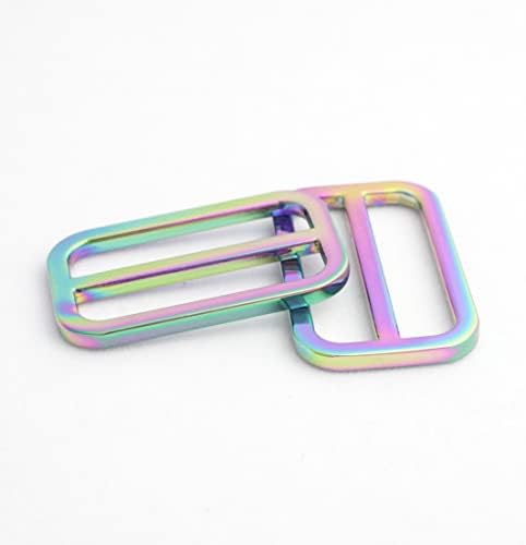 Fuyejia Metal Rainbow Swivel Snaps Snaps Hooks со D прстени и три-сјајни чанти хардверски лизгачки лизгања на кучиња DIY 25mm/1 инчи…