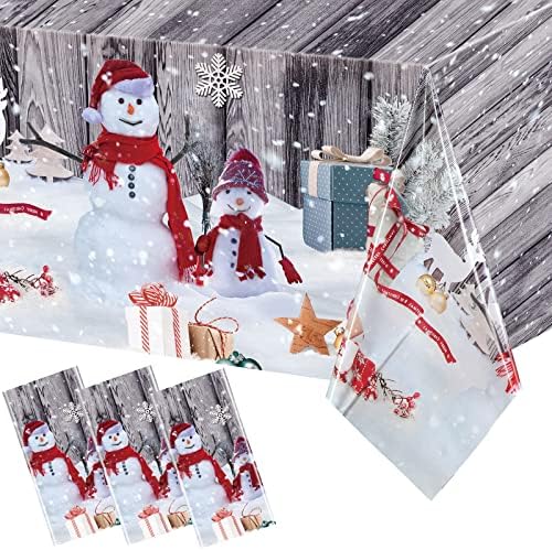3 парчиња новогодишни украси за Божиќни забави зимски снежни пластични чаршави од дрво зрно зрачење Среќни Божиќни табели за Божиќ за Божиќна