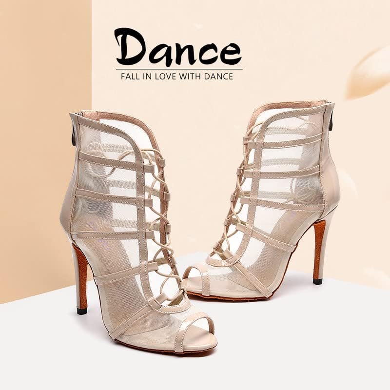 AOQUNFS Womens & Girls Ballroom Dance Dance Boots Latin Salsa Секси модна латинска танцувачка забава свадбени чевли, QJW1023