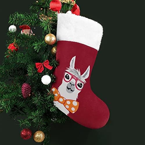 Очила за сонце алпони Лама Божиќни чорапи порибување на Божиќни дрвја Санта украси што висат украси за одмори од камин 16,5 “