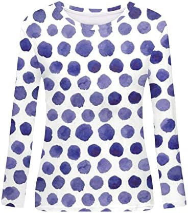 Рмксеи Женска Мода Секојдневен Печатење Со Долги Ракави Кружен Врат Пуловер Врвна Блуза