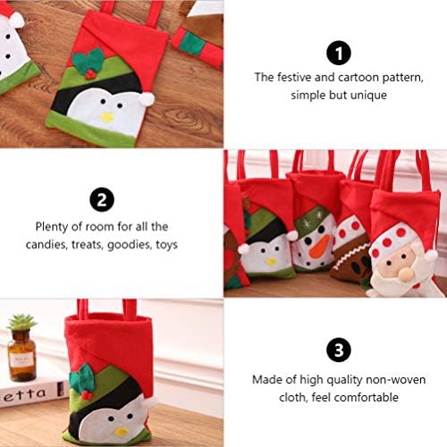 Кабилок Божиќни Кеси 2 парчиња Божиќна Торба За Бонбони Пренослива Неткаена Корпа За Подароци За Пингвини Добра Торбичка За Складирање