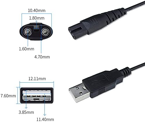 USB кабел за полнење за вода, преносен кабел за замена на орален наводнувач безжичен безжичен безжичен, компатибилен со Nicwell Fairywill