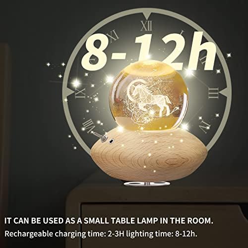 Sitiepa 3D Horse Crystal Ball Music Box, подароци за релаксација за роденден за него деца девојка деца, смешна ламба ноќна светлина