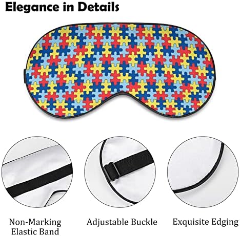 Загатка за аутизам свесност Смешна спиење маска за очи мек заслепено око со прилагодлива лента за ноќни очила за мажи за жени